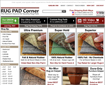 Rug Pad Corner web screenshot