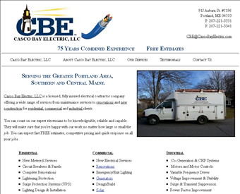 Casco Bay Electric, LLC web screenshot