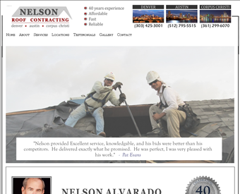 Nelson Roof Contracting web screenshot