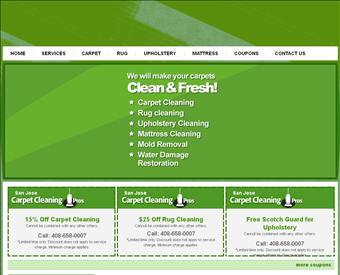 San Jose Carpet Cleaners web screenshot