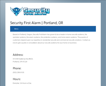 Security First Alarm web screenshot