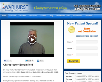Warhurst Family Chiropractic web screenshot