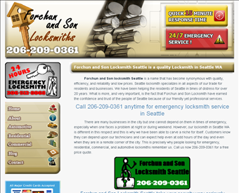 Forchun and Son Locksmiths web screenshot