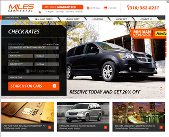 Miles Car Rental Los Angeles web screenshot