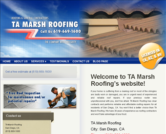 TA Marsh Roofing web screenshot