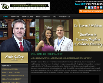 The Tanglewood Center for Esthetic Dentistry web screenshot