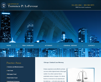 Law Offices of Terrence P. Lefevour web screenshot