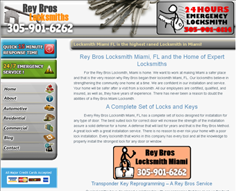 Rey Bros Locksmiths web screenshot