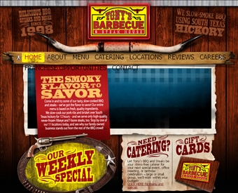Tony's Barbecue & Steakhouse web screenshot
