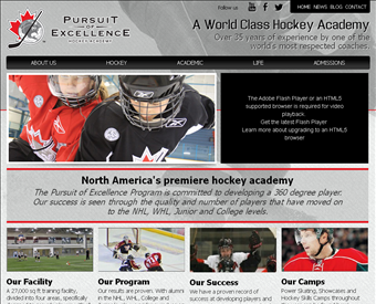 Pursuit Of Excellence - Hockey Academy USA web screenshot