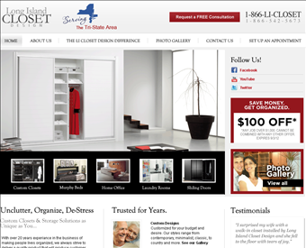 Long Island Closet Design web screenshot