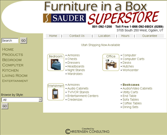 Furniture In A Box web screenshot
