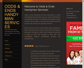 Odds And Ends Handyman Service web screenshot