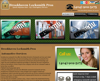 Brookhaven Locksmith Pros web screenshot