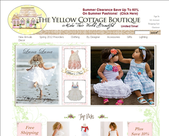 The Yellow Cottage Boutique web screenshot