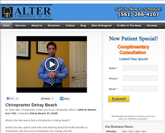 Alter Chiropractic web screenshot