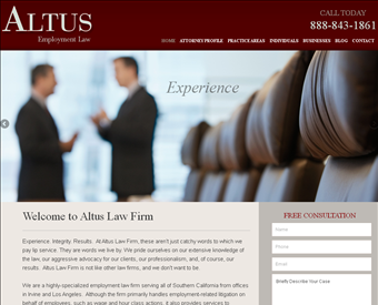 Altus Law Firm web screenshot