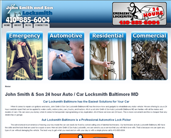 John Smith and Son Auto Locksmith web screenshot