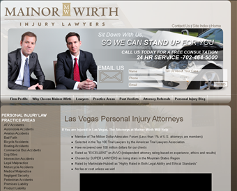 Mainor Wirth Personal Injury Lawyers web screenshot