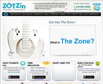 ZOT Zin Music web screenshot