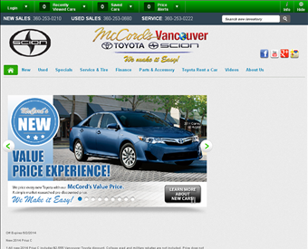 Vancouver Toyota web screenshot