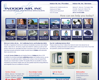 Air Conditioning Contractors Bellaire, TX web screenshot