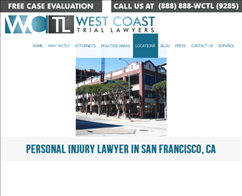 West Coast Trial Lawyers - San Francisco Office web screenshot