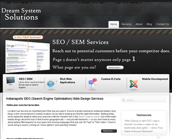 Dream System Solutions web screenshot
