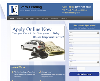 Vero Lending web screenshot