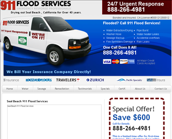 911 Flood Services web screenshot