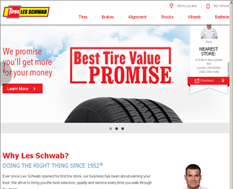 Les Schwab Tires Lake Oswego web screenshot