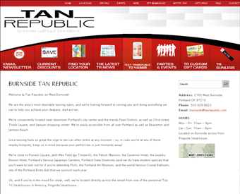 Tan Republic Portland web screenshot