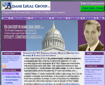 Adams Legal Group, PLLC web screenshot