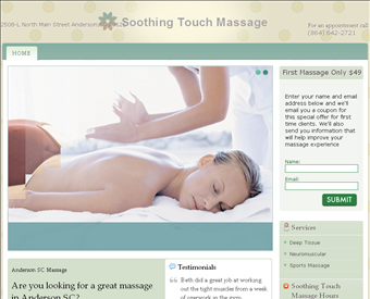 Soothing Touch Massage web screenshot