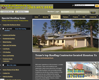 Texas Elite Roofing Inc web screenshot