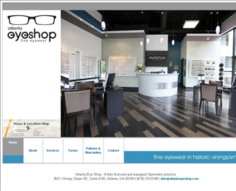 Atlanta Eyeshop web screenshot