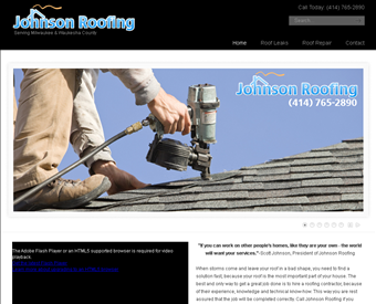 Johnson Roofing web screenshot