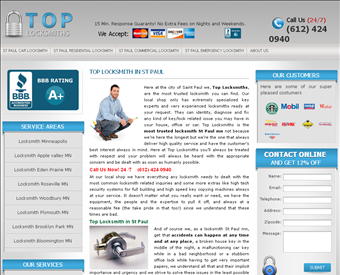Top Locksmiths web screenshot