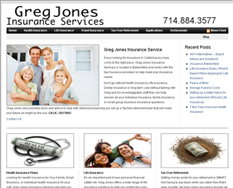 Greg Jones Insurance Services Bakersfield CA web screenshot