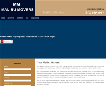 Malibu Movers web screenshot