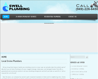 Swell Plumbing Irvine web screenshot