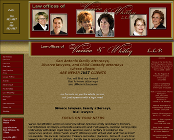 Law Offices of Vance & Whitley, L.L.P. web screenshot