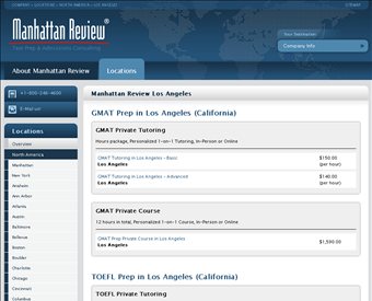 Manhattan Review GMAT GRE LSAT Prep & Admissions Consulting web screenshot