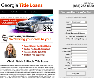 Quick & Simple Title Loans web screenshot