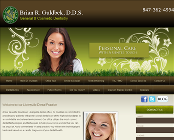 Brian R. Guldbek, D.D.S. Heritage Dental Group web screenshot