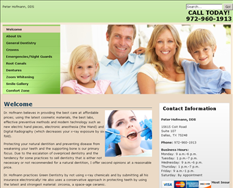 Peter Hofmann, DDS web screenshot