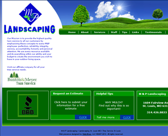 M&P Landscaping web screenshot
