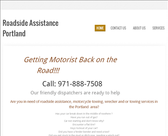 Roadside Assistance Portland web screenshot