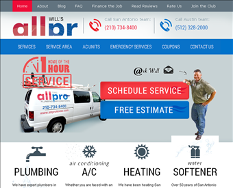 Texas All Pro Plumbing & Air Conditioning web screenshot