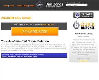 Bail Bonds Direct web screenshot
